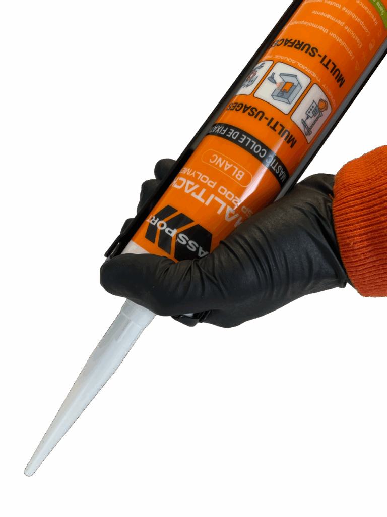 Pistollet à mastic colle et cartouche de Kalitack Blanc